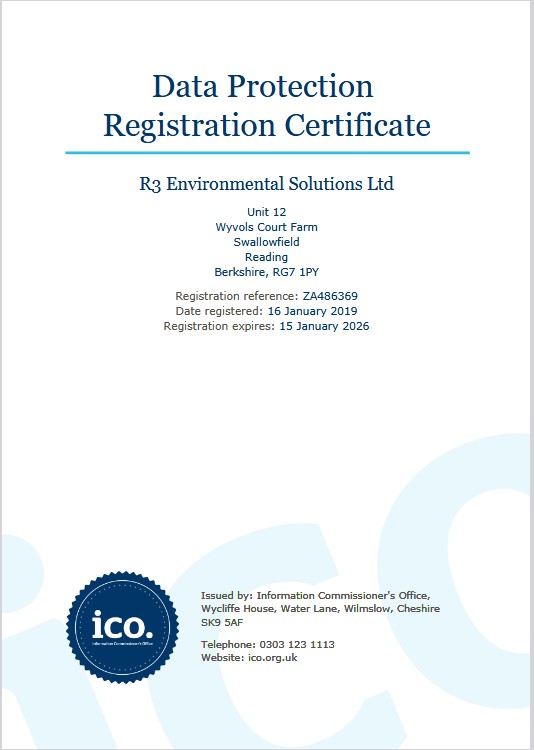 ico-registration-certificate-data-protection data cleansing Reading